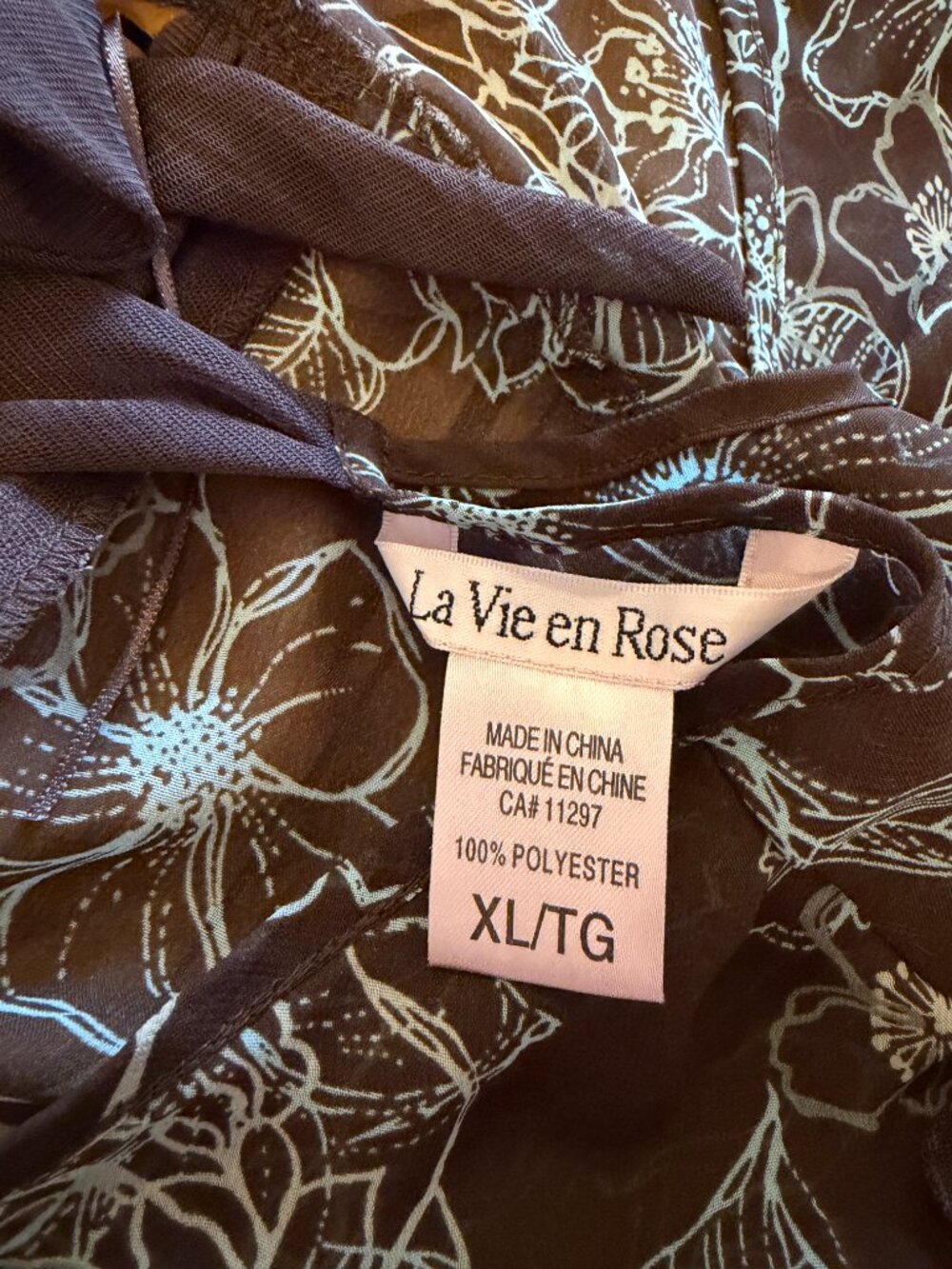 Brown and Blue Sheer Maxi Dress - La Vie En Rose XL - Picture 4 of 5